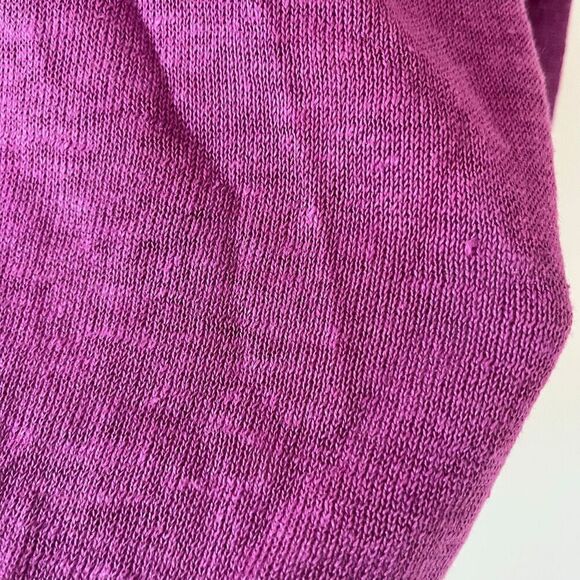 Eileen Fisher purple linen button up sweater XS - Picture 6 of 7